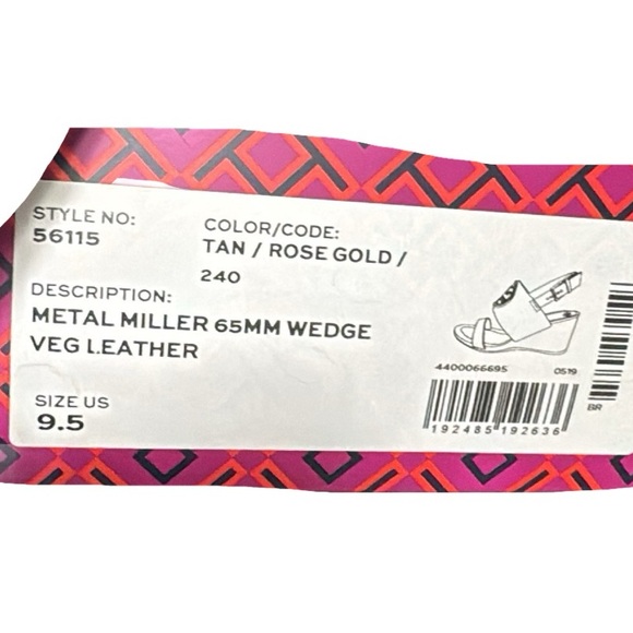 Tory Burch Metal Miller 65 mm Wedge Size 9.5 - Picture 7 of 7